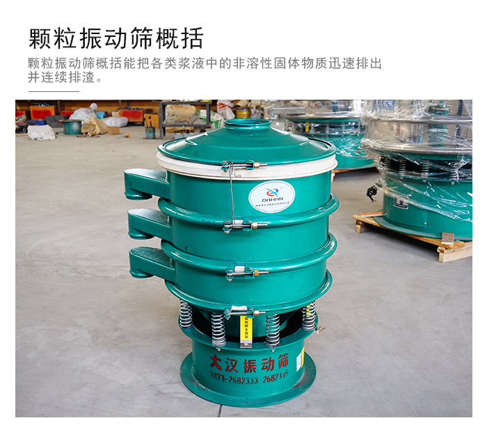 顆粒式振動篩是針對顆粒狀物料進行研發的，由于顆粒的形狀有很多的不同所以，廠家在清網裝置方面進行提升效率。