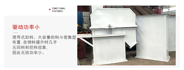 TD型斗式提升機驅(qū)動力小,無回料等特點展示圖。
