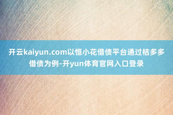 开云kaiyun.com以恒小花借债平台通过桔多多借债为例-开yun体育官网入口登录