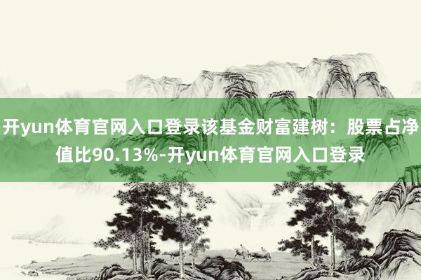 开yun体育官网入口登录该基金财富建树：股票占净值比90.13%-开yun体育官网入口登录