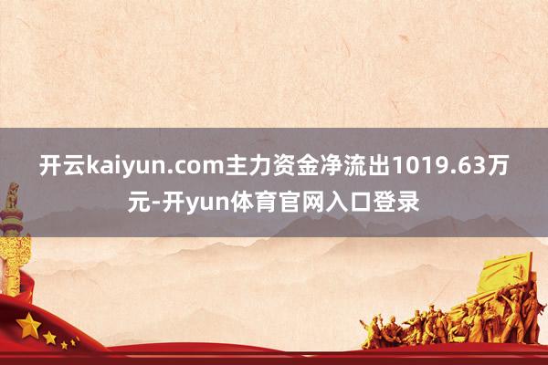 开云kaiyun.com主力资金净流出1019.63万元-开yun体育官网入口登录